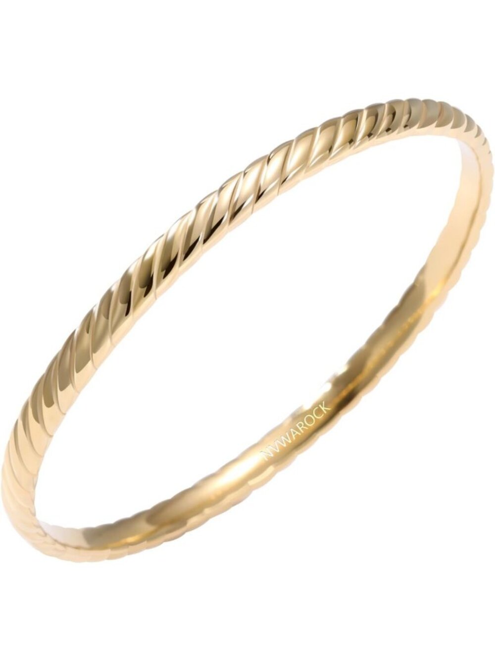 14K Gold Plated 4mm Stackable Minimalist Bangle Bracelet for Women - Perfect